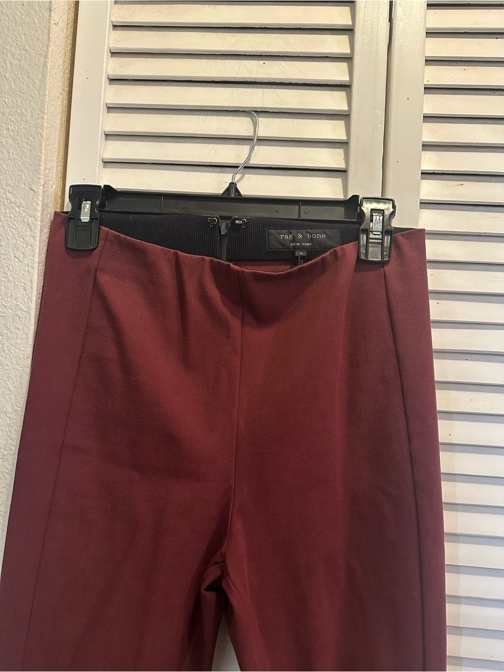 rag & bone Burgundy High-Rise Slim Pants